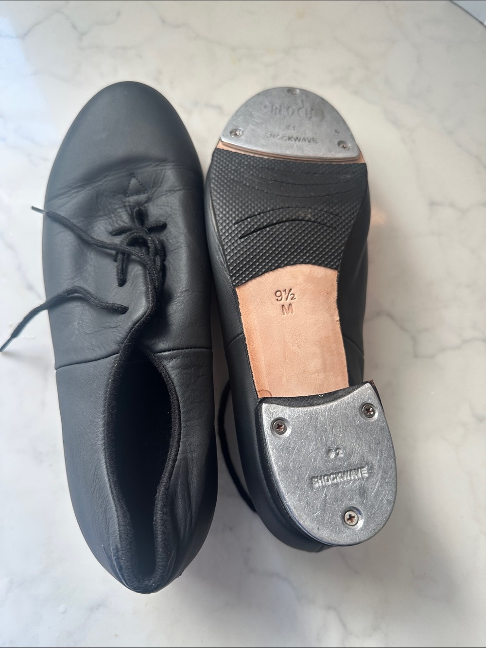 Bloch Black Leather Lace-Up Tap Shoes size 9.5 - Picture 8 of 9